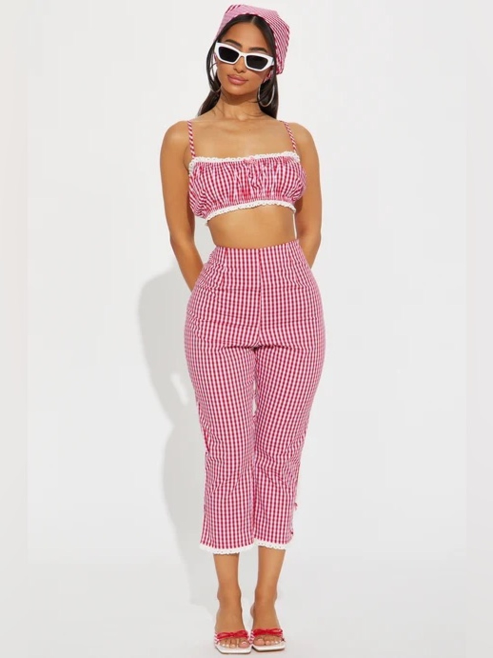 BNWT Gingham capri set